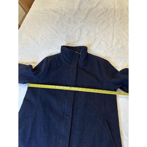 Pendleton Campbell Wool Coat Women's L Navy Blue Hudson Bay Stripe Jacket - Picture 8 of 11
